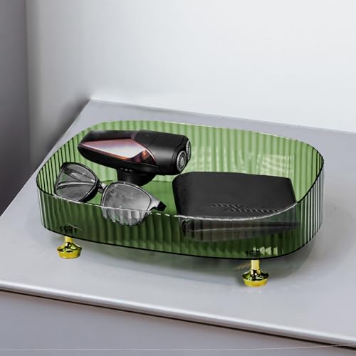 Elegant Dark Green Perfume Organizer Tray for Makeup & Skincare