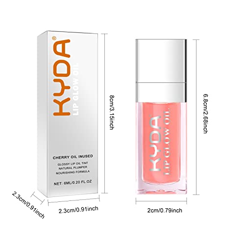KYDA Hydrating Lip Glow Oil - Moisturizing Tinted Lip Oil - Pink