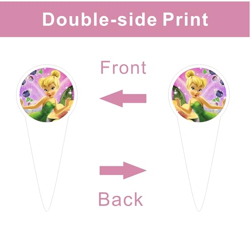 25 Pcs Tinkerbell Fairy Cupcake Toppers for Birthday Parties