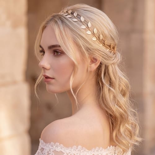 Willbond Gold Leaf Headband Set – 2 Pcs Wedding Hair Vine Headpieces