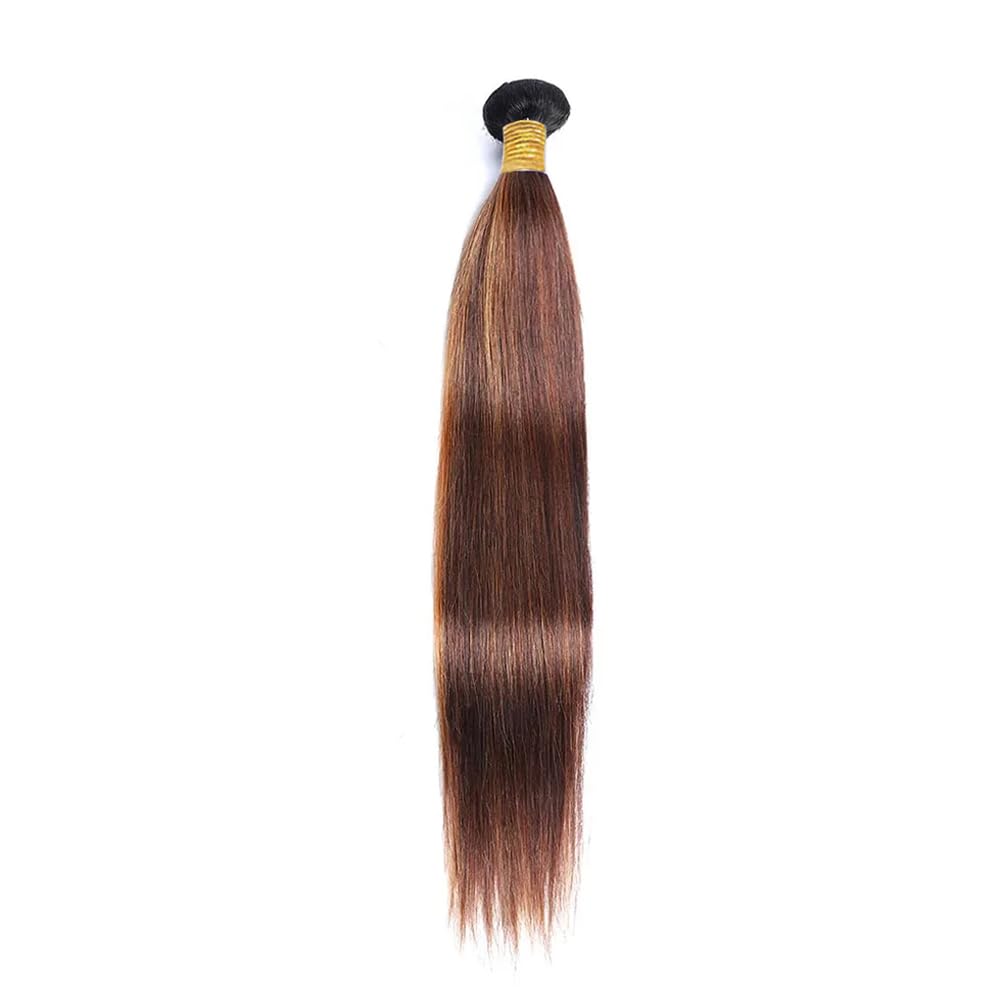 Color 30 Bundles Human Hair Highlight Straight Bundles Brazilian Virgin Hair 1 Bundle 34 Inch P4/30 Straight Bundle Hair Extensions 100g