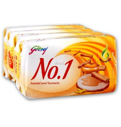 Godrej No. 1 Sandal & Turmeric Bathing Soap Bar - 100g (Pack of 4)