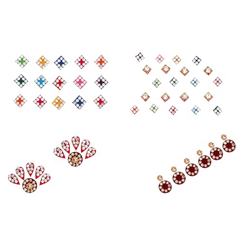 Multicolour Pack of 8 Crystal Bindi Stickers for Women - Aditri Creation