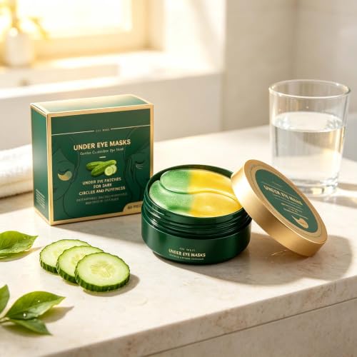 MildMane Gold Cucumber Hydrogel Eye Patches - 60 Pairs for Dark Circles