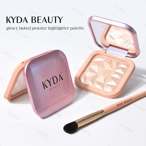 KYDA Baked Highlighter and Contour Palette - Silky Shimmer Face Sculpting