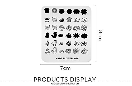 KADS FL046 Nail Stamping Plate Flower & Lace – Stainless Steel 8x7cm