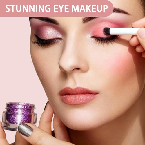 White 1PCS Eyeshadow Smudge Brush - Precision Blending Makeup Tool with Curved Handle