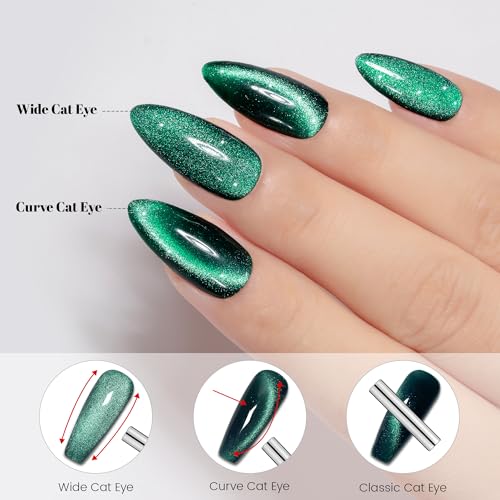 YTD Likomey 8-Color Cat Eye Gel Nail Polish Set - Magnetic Glitter UV Varnish, HEMA-Free, 0.25 Fl Oz Each