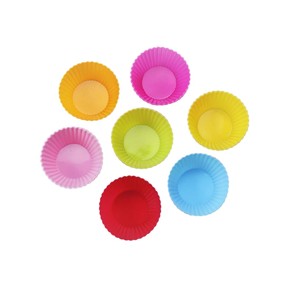 12Pcs Silicone Baking Cup,Non-Stick Cupcake Liners,Reusable Round Cupcake Molds
