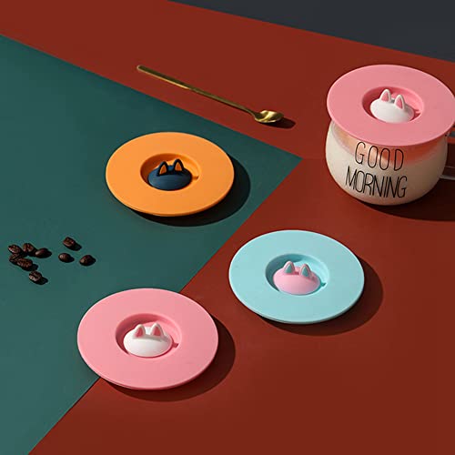 6 Pcs Cat Ear Silicone Cup Lids | Reusable & Leak-Resistant Covers