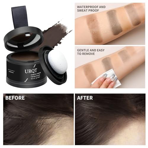 URQT Medium Brown Magic Hairline Powder 0.14oz Conceals Hair Loss & Thinning