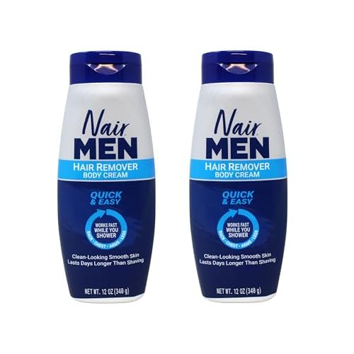 Nair Hair Remover for Men Hair Remover Body Cream, 12 oz (2-Pack)