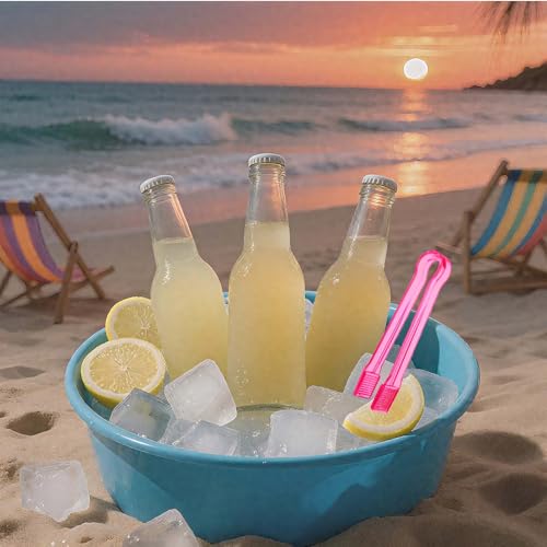 10 Pack Pink Plastic Serving Tongs - 6 Inch Mini Tongs for Appetizers & Buffets