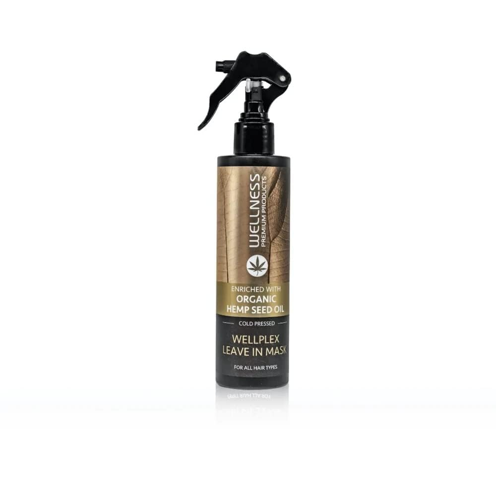 Wellness Premium Wellplex Hair Repair Bundle - Hemp-Infused Shampoo, Conditioner & Leave-In Mask | Vegan, Color-Safe Formula for Damaged Hair | 3-Piece Set