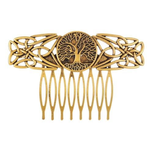MOESUYUM Gold Vintage Hair Combs Set of 2 with Celtic Knot Design – Metal Side Clamps