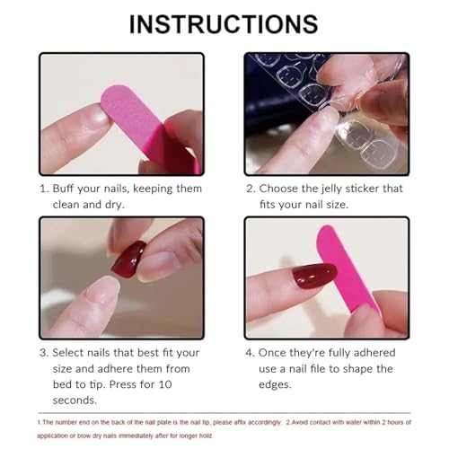 NBNTGH Blue White Press On Nails with Gold Star Design - Reusable Fake Almond Manicure Kit for Women & Girls, 24 Pcs