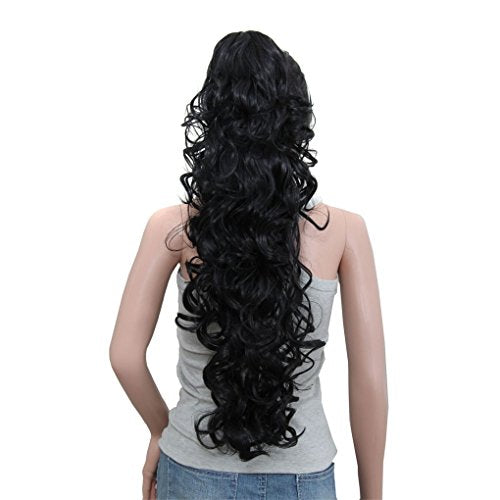 31 Inch Curly Ponytail Hair Extension - Synthetic Claw Clip - 1B#