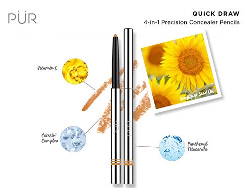 PÜR MINERALS Quick Draw Concealer Pencil - Tan, 0.01 Ounce | Flawless Coverage & Easy Application