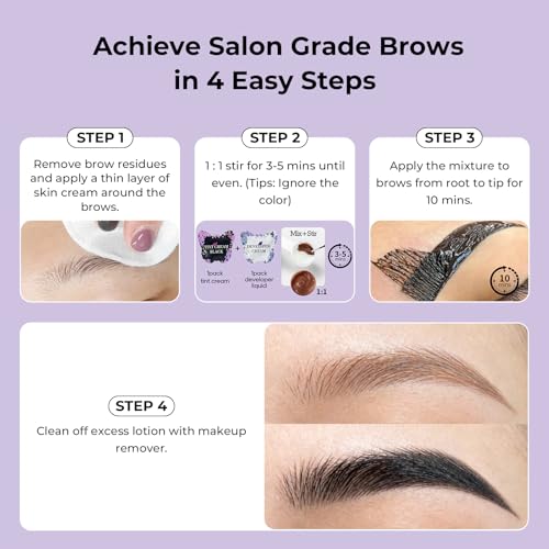 PERMANIA Lash & Brow Color Kit - Natural Black, 5 Applications