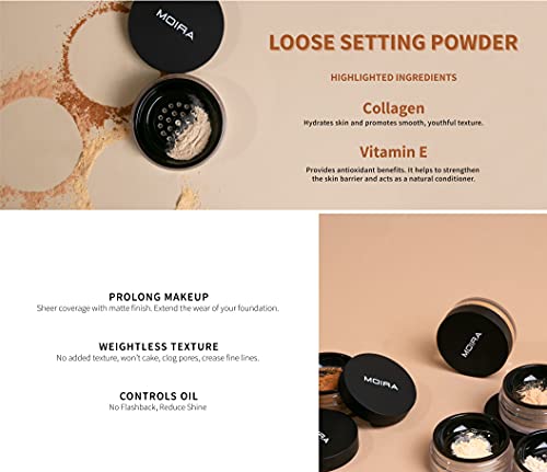 Moira Loose Setting Powder - 001 Translucent Vegan Face Makeup