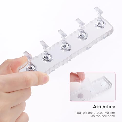 Nail Stand with 300 Double-Sided Tape | Magnetic Acrylic Holder