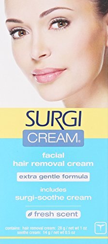 Surgiwax Facial Hair Removal Cream for Women - Extra Gentle Depilatory Formula for Face Sensitive Skin, Includes Surgi-Soothe, Painless Remover, 1 oz, 2 Pack