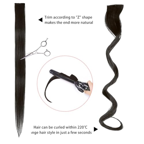 Natural Black Clip In Hair Extensions - 18 Inch Remy Human Hair (5pcs)