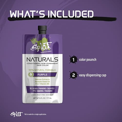 Splat Naturals Semi-Permanent Hair Color - Vibrant Purple, 6 fl. oz