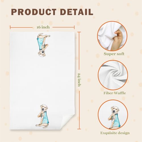 Funny Labrador Kitchen Towels - Decorative 16x24 Inch Hand Towels