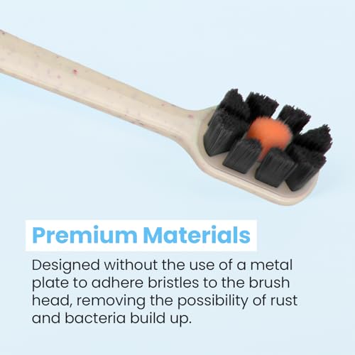 Lindo EcoCare Blue Charcoal Toothbrush Pack of 4 - Soft Bristles for Sensitive Gums