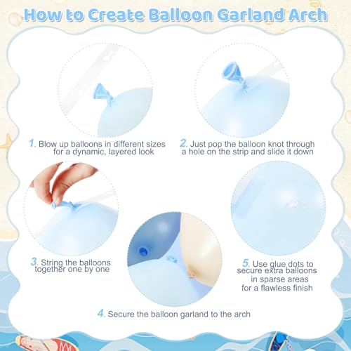 Blue Beach Balloon Arch Kit - 140Pcs Ocean Theme Party Decor