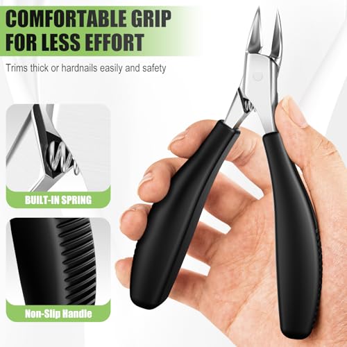 HANDWENG Ingrown Toenail Clippers for Thick Nails, Ultra Sharp Wide Jaw