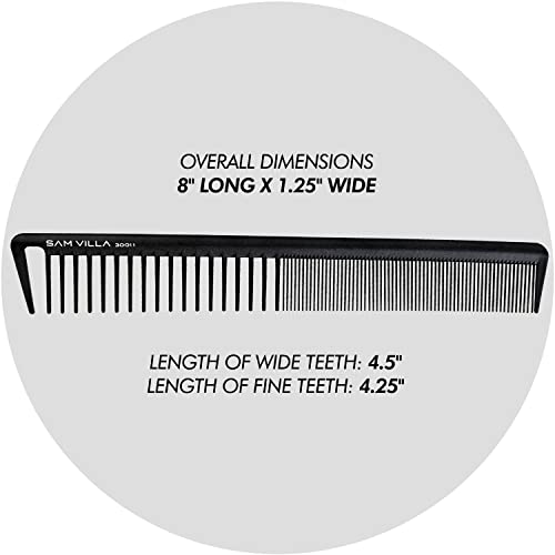 Sam Villa Signature Series Black Professional Hair Cutting & Parting Comb - 1 Pack