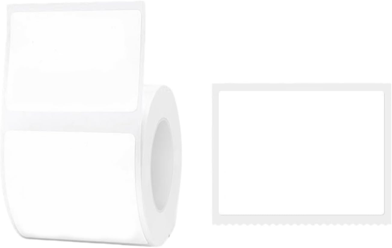 White Square Thermal Label Stickers - 2 Rolls for Phomemo M110 M200 M120 M220 EP210 Printers | 40x30mm