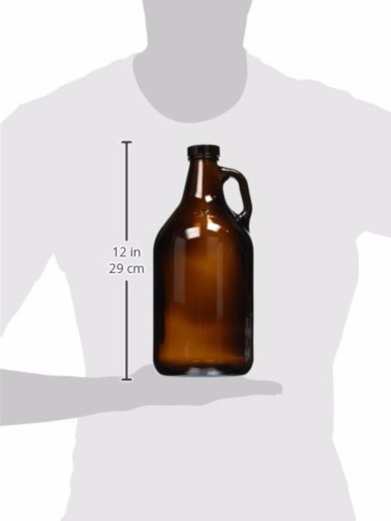 Home Brew Ohio 1/2 Gallon Amber Growler With 38 mm Polyseal Lid
