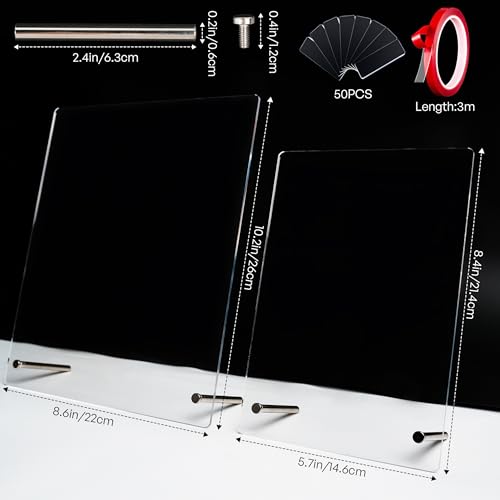 2pcs Acrylic Nail Display Boards for Nail Art Practice & Showcases