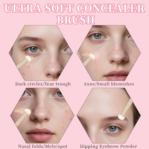 Braxan 10 Pcs Makeup Applicators Set - Soft Mushroom Face Sponges with Handles for Concealer, Eye Shadow & Blush
