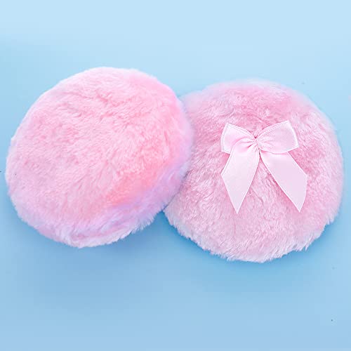 Sibba Large Fluffy Puff, 4 Inch Ultra Soft Washable Reusable Velour