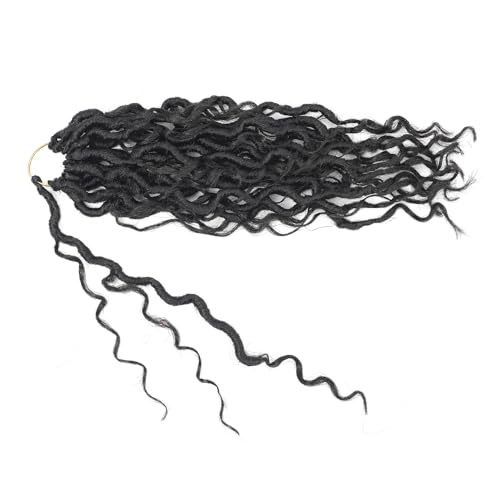 Aipin 12 Inch Goddess River Locs Crochet Hair 7 Packs - 1B Natural Black
