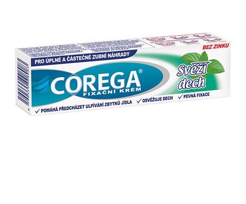Corega Mint Denture Adhesive Cream - Zinc-Free, 3-Way Hold