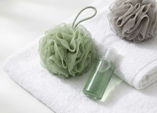 High-Density Mesh Bath Loofah Sponge 4.9'' Natural Recycled Shower Pouf