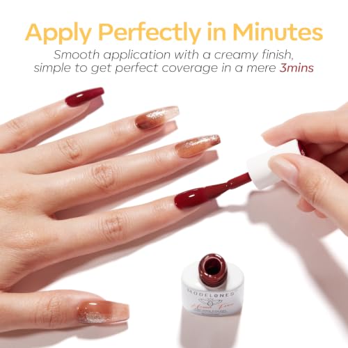 Modelones Fall Cat Eye Gel Nail Polish Set - 6 HEMA-Free Shimmer Colors