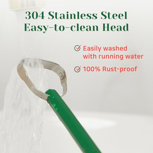 Euthymol Stainless Steel Tongue Scraper - Reduces Bad Breath & Improves Oral Hygiene