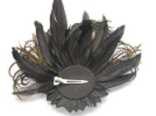 1920s Peacock Feather Fascinator Hair Clip - Vintage Gatsby Headpiece