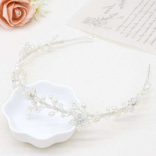 Elegant Flower Girl Headband with Crystals and Pearls