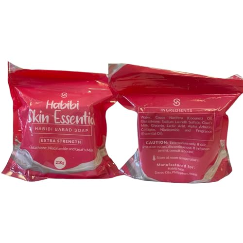 Habibi Skin Essential Babad Soap 3 Bars – Organic Face & Body Cleansing with Glutathione & Goat's Milk, 210g