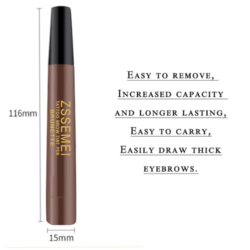 Waterproof Microblading Eyebrow Pen for Women - Long Lasting Brunette 2PCS