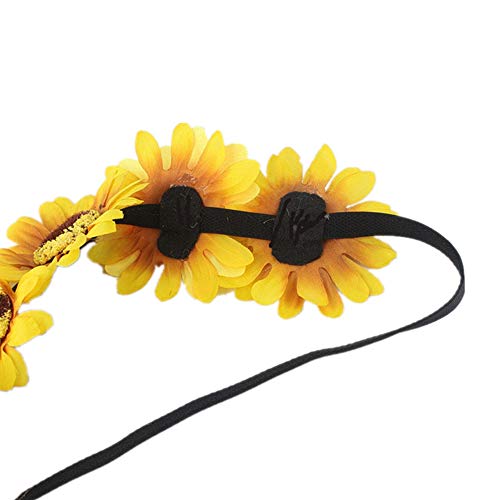 DALJIAFA 2 Pack Halloween Sunflower & Daisy Headbands Women Floral Hair Accessories