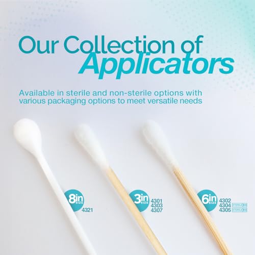 Dynarex Cotton Tipped Wood Applicators - 3" Non-Sterile Medical Swabs