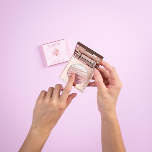 W7 Afterglow Blush and Highlighter Compact - Pink & Gold Shimmers for Radiant Glow